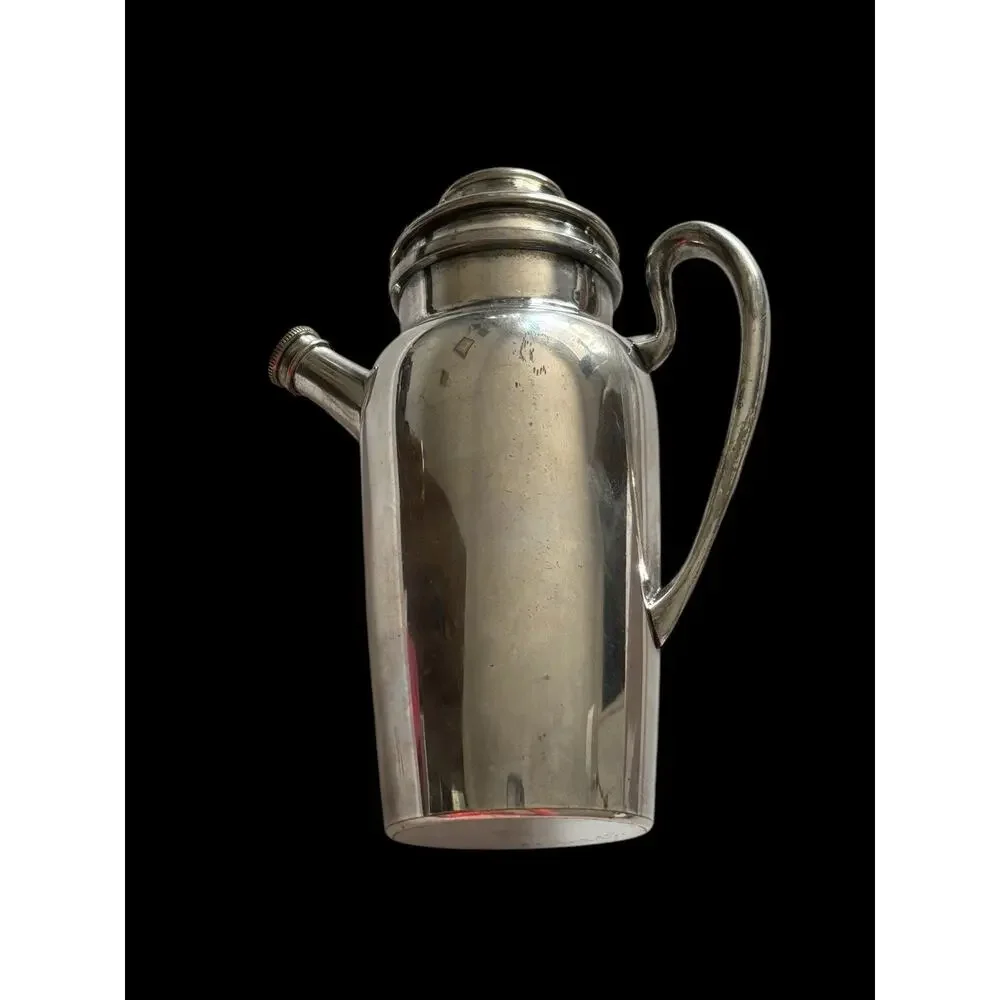 S. F. CO Silver Plate Martini / Cocktail Shaker W/ Handle Antique Art Deco